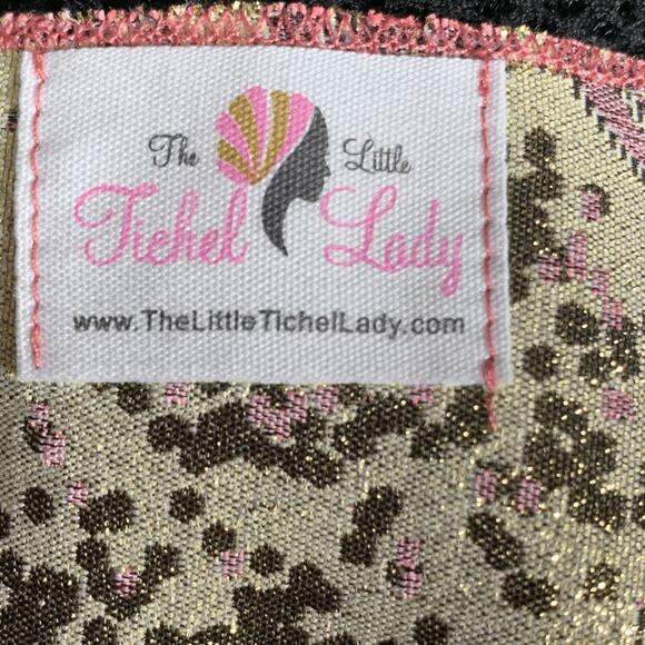 The Little Tichel Lady Reversible Pink Green Metallic Floral Brocade Shawl Scarf - Picture 9 of 10